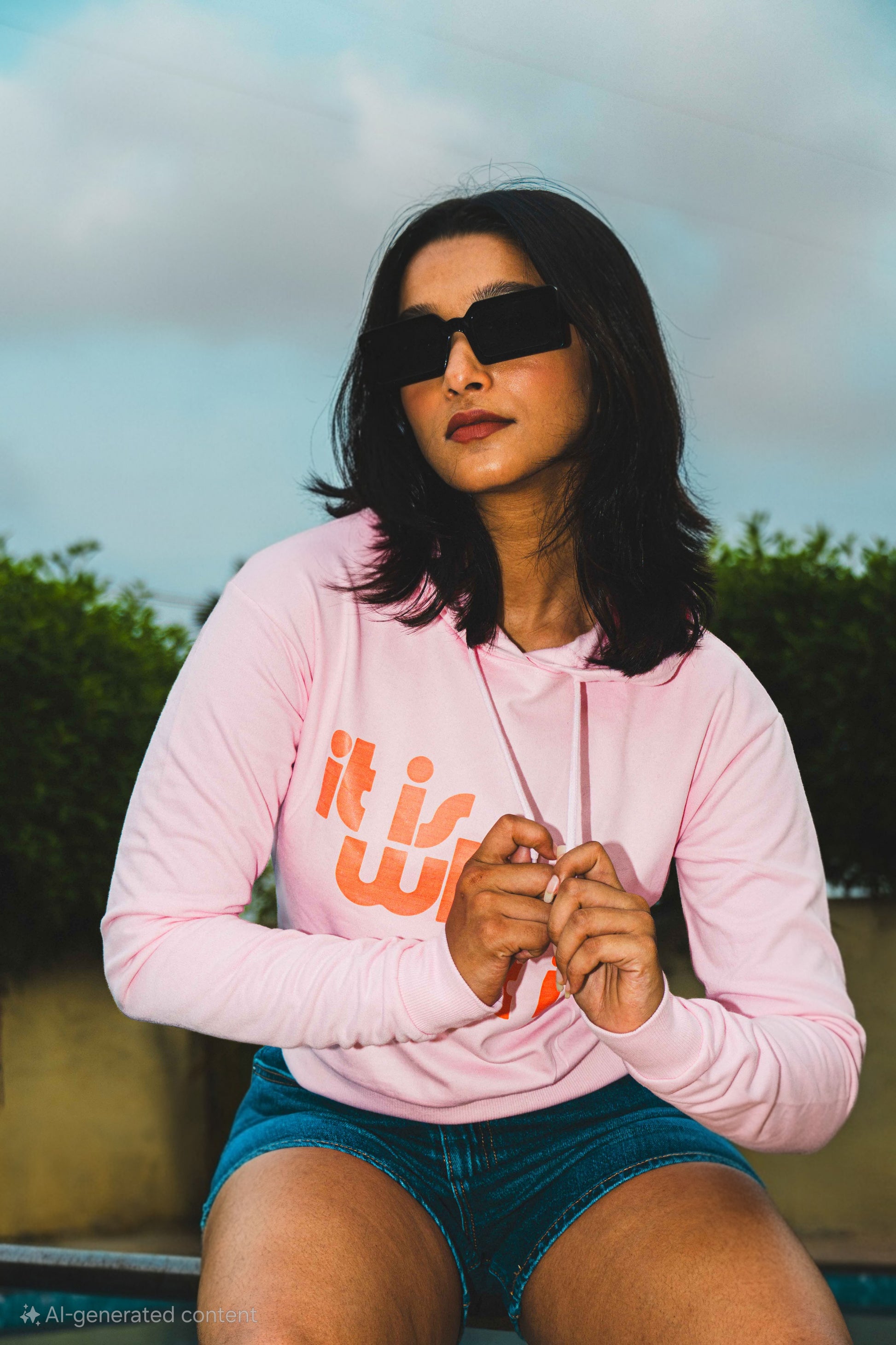 Retro Affirmation Crop Hoodie