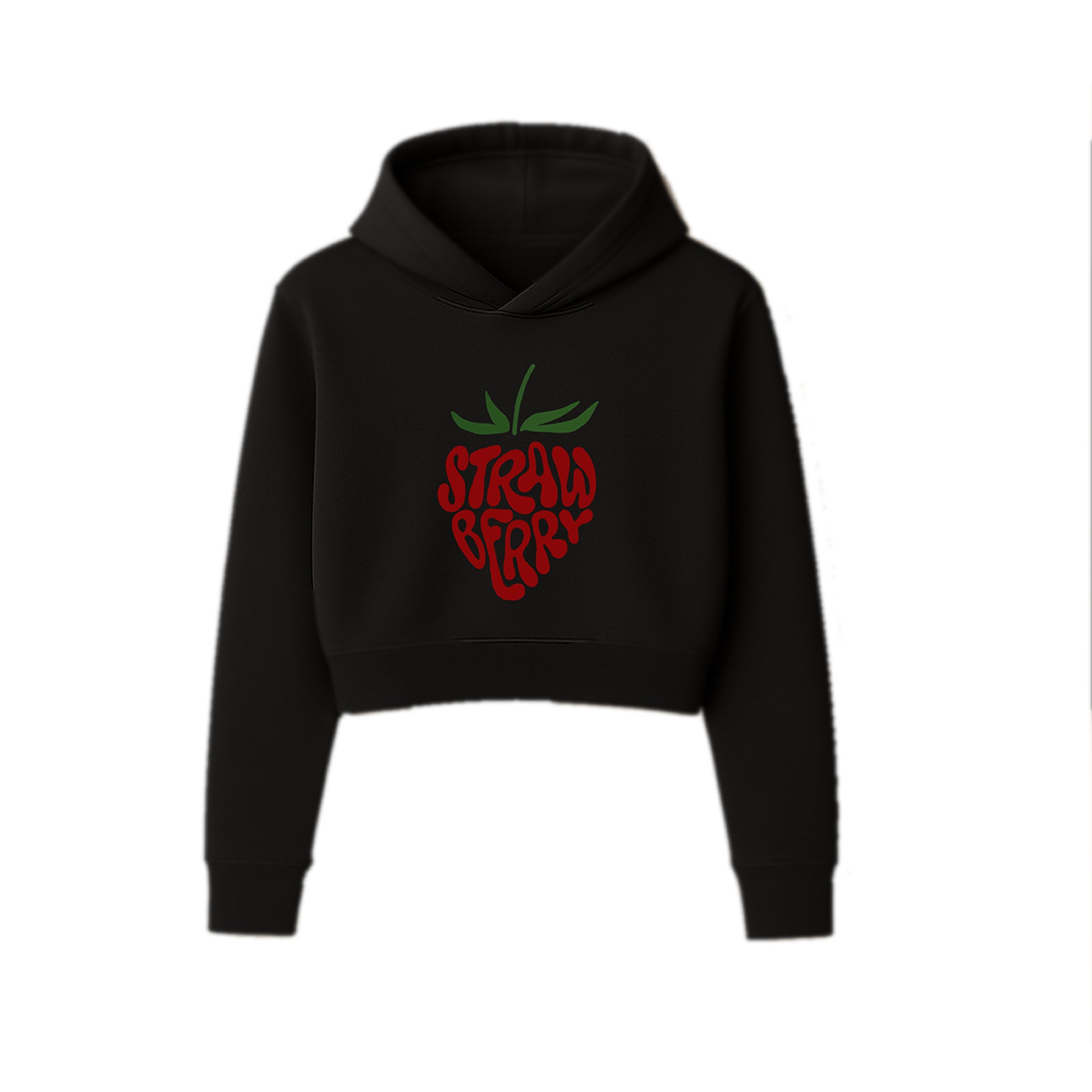 Strawberry Sketch Black Hoodie