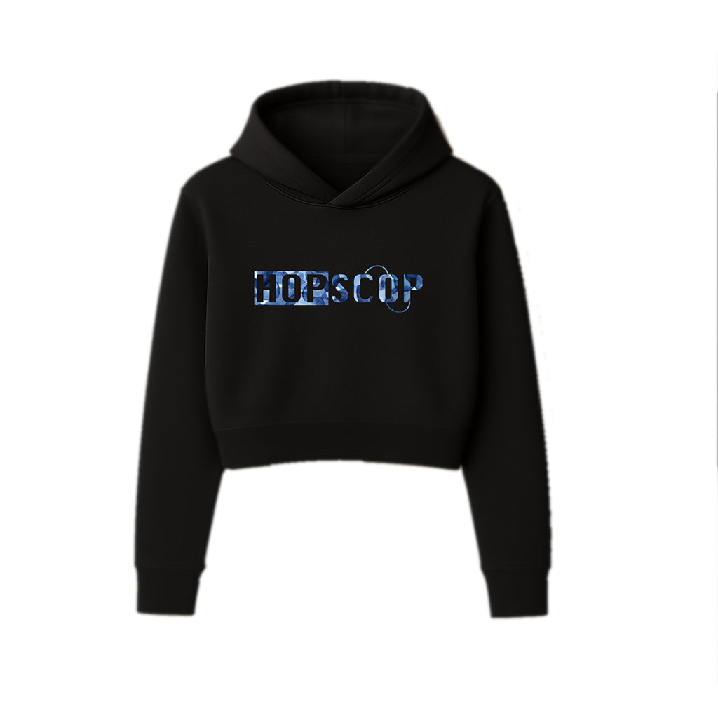 Midnight Reef Crop Hoodie